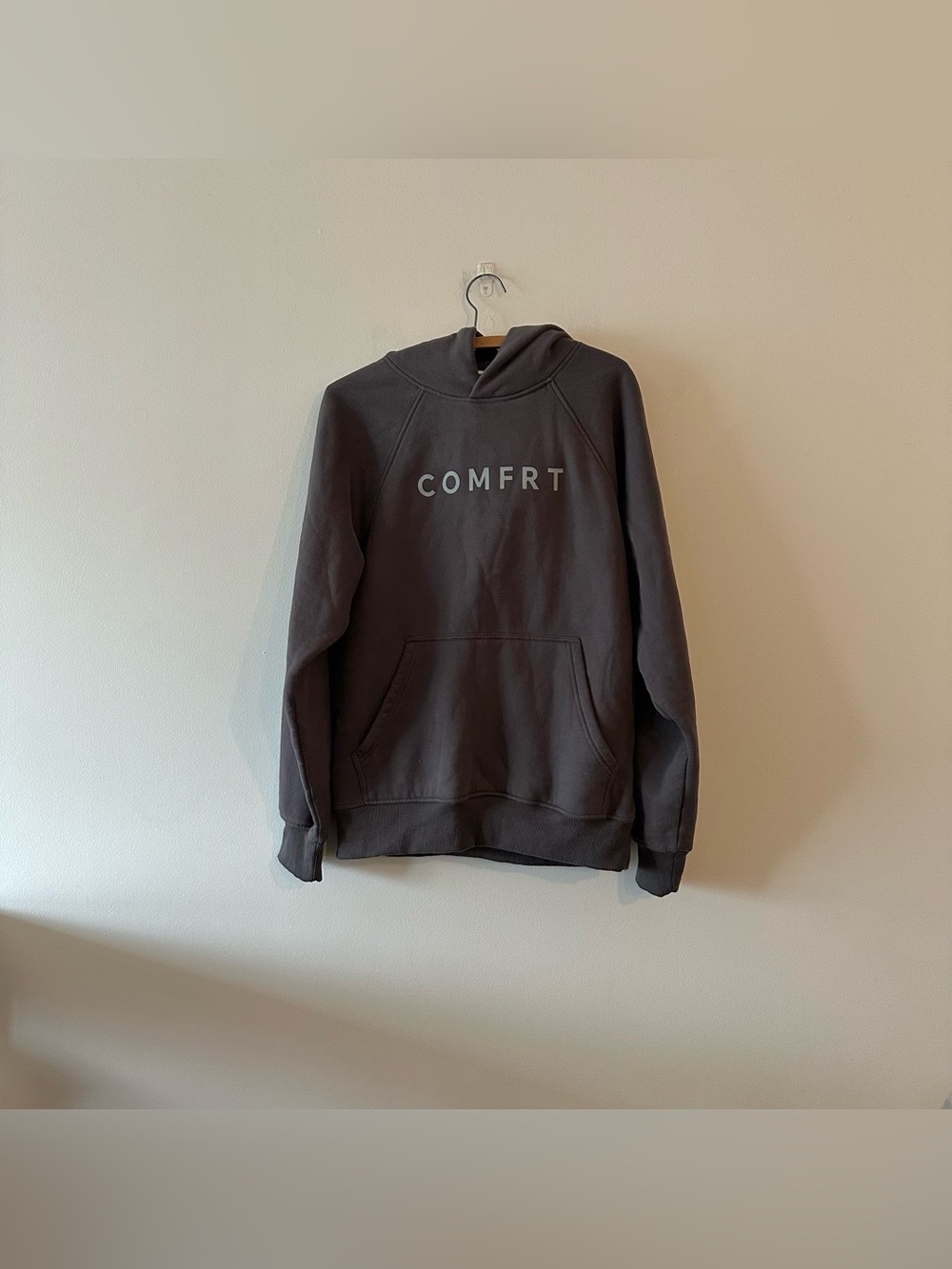 Comfrt Tranquil Logo Oversized Lounge Hoodie Charcoal Grey S Soft